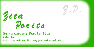 zita porits business card